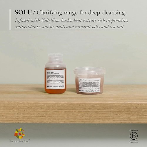 Davines SOLU Shampoo - Clarifying Formula for Residue Removal | Refreshing Scalp Care & Shiny Hair