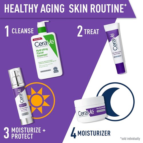 CeraVe Skin Renewing Eye Cream - Anti-Wrinkle Formula with Peptides, Caffeine & Niacinamide | Paraben-Free, Ophthalmologist Tested
