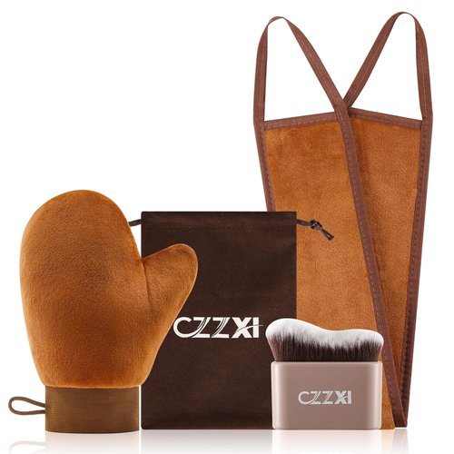 CZZXI Tanning Mitt Kit - Self-Tan Applicator for Body, Face & Hard-to-Reach Areas | Includes Storage Pouch