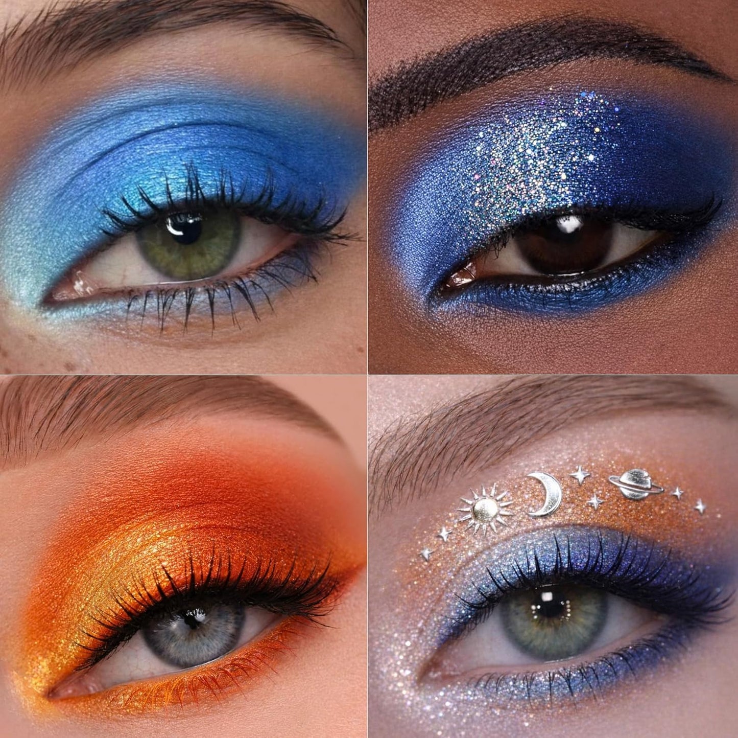 Galactic Assemble Eyeshadow Palette - 14 High-Pigment Shimmer & Metallic Shades | Solar System Design