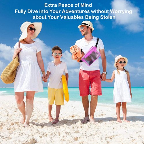 AiRunTech Waterproof Pouch - 2 Pack Waist Strap Design | Keep Your Phone Safe & Dry | Ideal for Beach, Boating & Water Activities