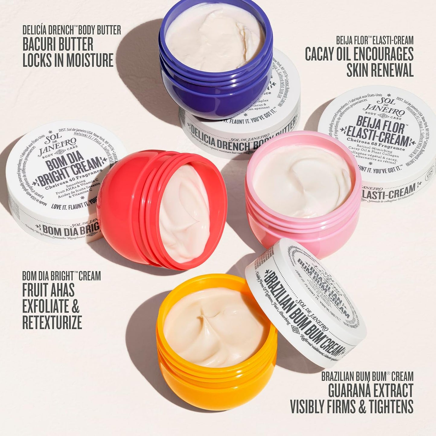 Sol de Janeiro Body Boldly Body Cream Discovery Set - Trial Size Beauty Minis Gift Set | 4 x 25mL