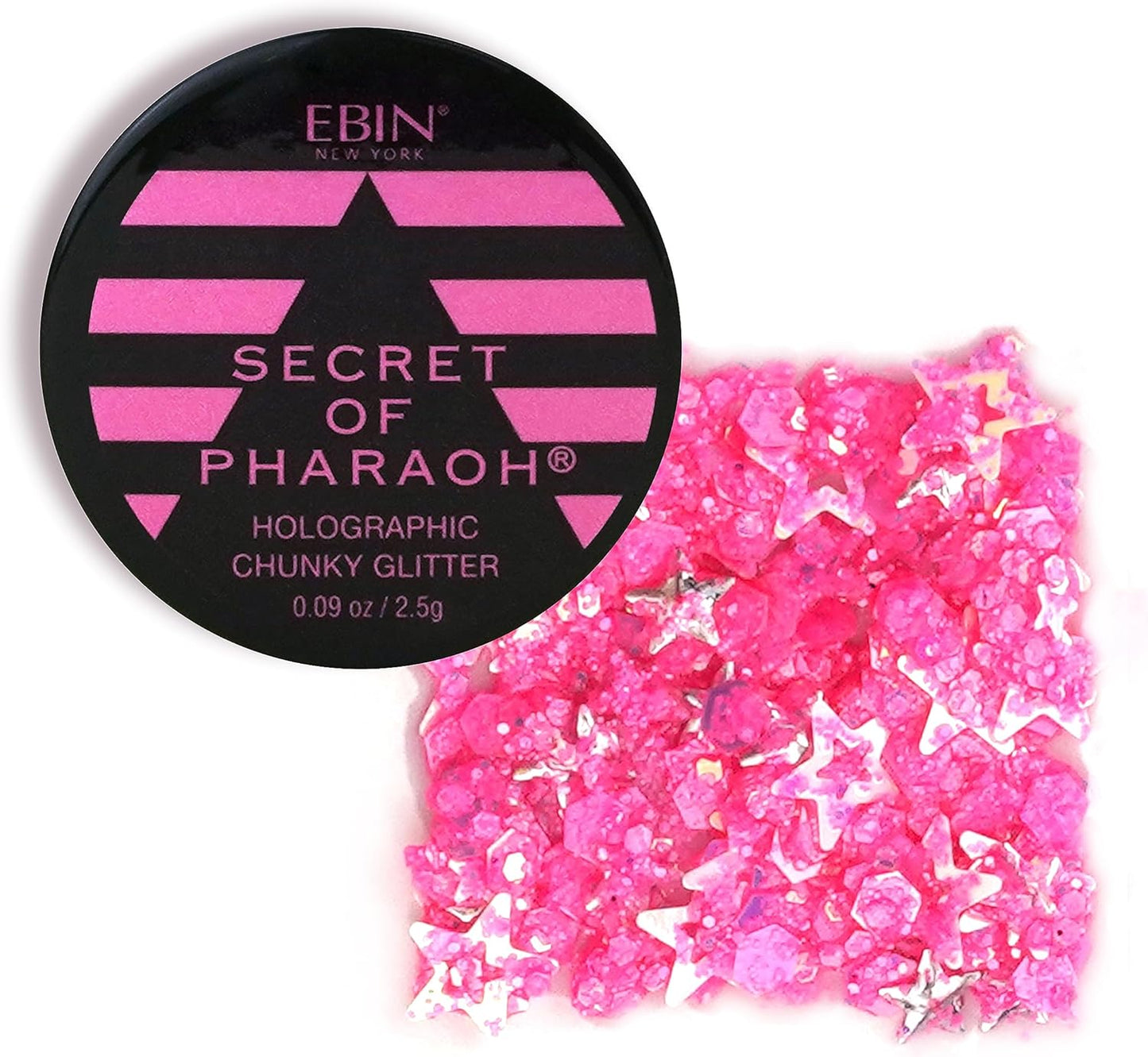 Secret of Pharaoh Holographic Glitter Gel - Pink Passion | Vibrant Face, Body & Hair Makeup - Long-Lasting Shimmer
