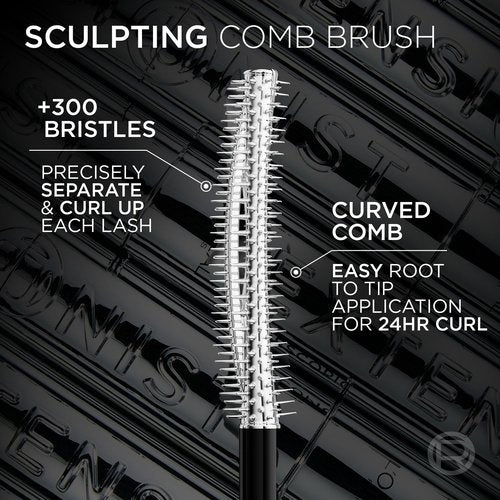 L'Oreal Paris Extensionist Mascara, Lengthening, Volumizing, and Curling Formula For a Lash Extension Eye Makeup Look, Washable Blackest Black