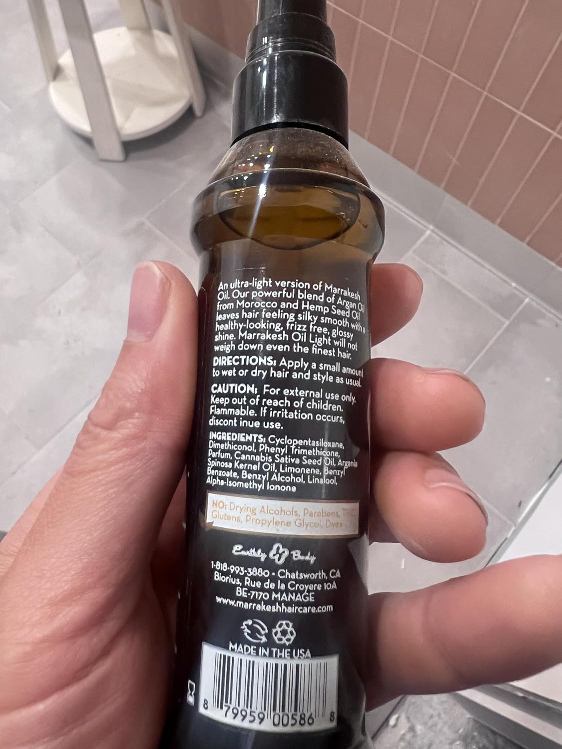 Skiennix Hair Styling Elixir - Marrakesh Oil Therapy with Argan & Hemp Oil - XXL 8 oz