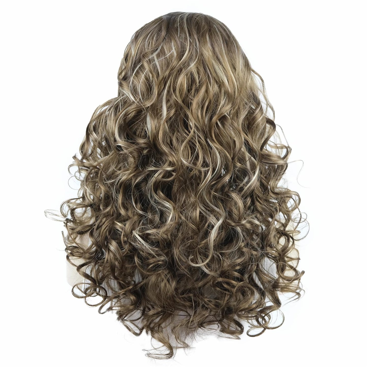 Aimole Long 22" Curly 3/4 Women Wigs With Headband Soft Layered Wig Heat Resisting Fiber Synthetic Hair (12TT26 light Brown with Highlights)