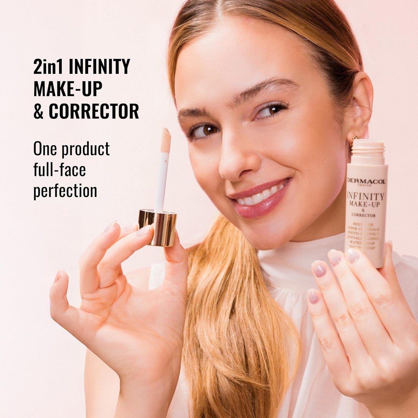 Dermacol Infinity Makeup & Corrector - Multi-Use, Super Coverage, Waterproof, SPF 15 | Fair 01