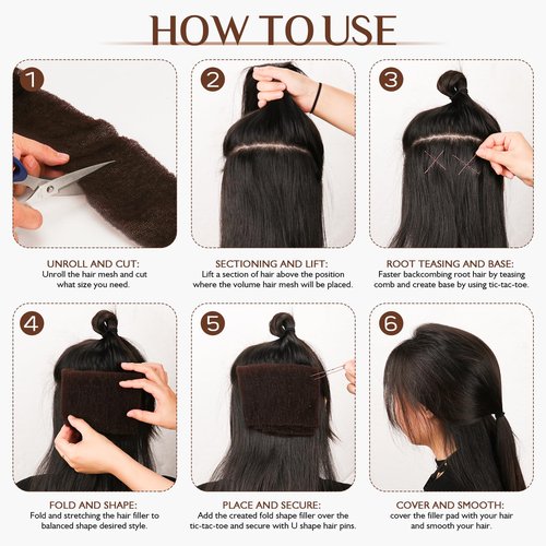YGQQOY Updo Hair Filler,Hair Padding,Hair Sponge for Updo, Hair Donuts for Updos,Volume Hair Bumps it Tool and Hairpins, Light Brown