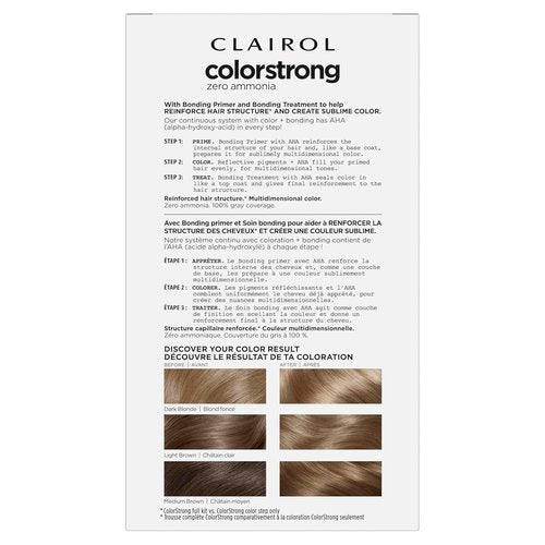 Clairol ColorStrong Permanent Hair Dye - Ammonia-Free, 100% Gray Coverage, 7.1 Dark Ash Blonde | Pack of 1