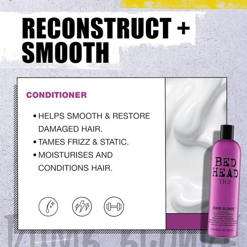 Bed Head by TIGI Dumb Blonde Shampoo & Conditioner Set - Nourishing Formula for Blonde Hair | 25.36 fl oz