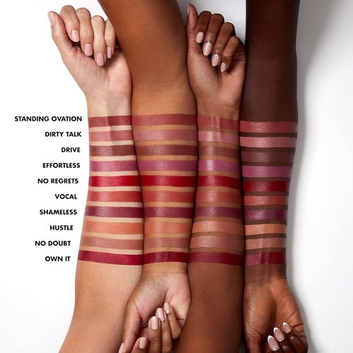 e.l.f. O Face Satin Lipstick - Richly Pigmented, Nourishing & Long-Lasting Creamy Formula | Vegan, Cruelty-Free, Dirty Talk