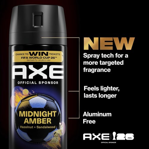 AXE Fine Fragrance Body Spray - Midnight Amber | 72-Hour Freshness, Aluminum-Free, 2.9 oz