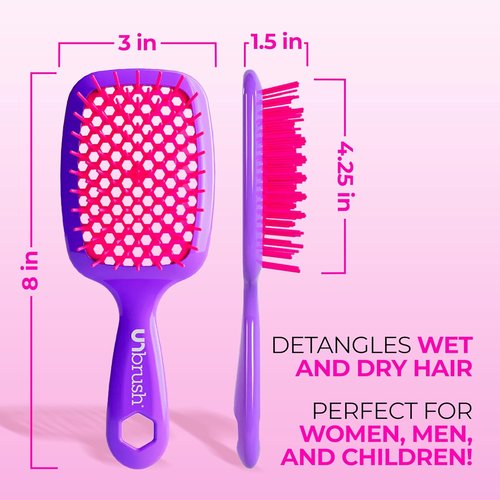 FHI Heat UNbrush Detangling Brush - Pain-Free Brushing for All Hair Types | Durable DuoFlex Bristles, Lightweight Design
