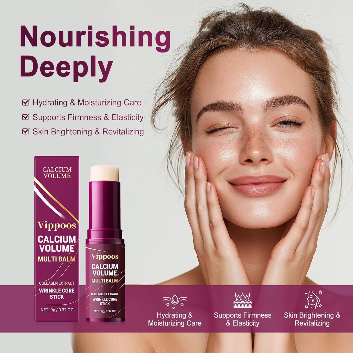 Skiennix Calcium Multi Balm Stick - Hydrating Anti-Aging Cream for Face, Eyes & Neck | 2-Pack