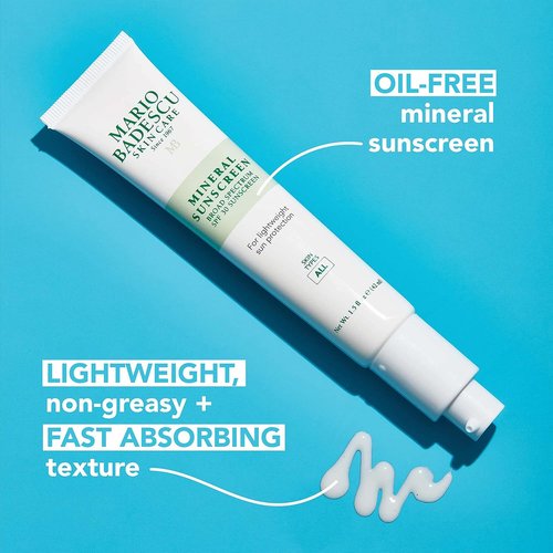 Mario Badescu Mineral Sunscreen SPF 30 - Reef Safe, Oil-Free Moisturizer with Zinc Oxide & Antioxidants | 1.5 Fl Oz
