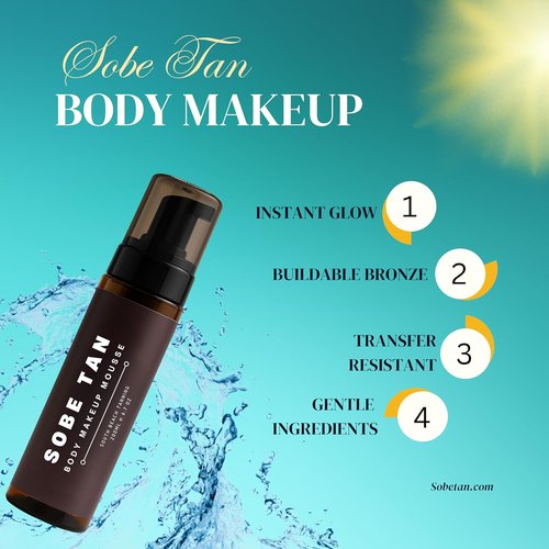 Brown Self Tanner Mousse - Instant Natural Glow, 14% DHA, Streak-Free & Fast Drying Foam for All Skin Tones