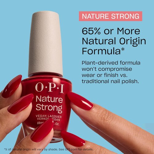 OPI Nature Strong Nail Polish Set - 3-Step System with Botanical Base & Top Coat | Eco-Friendly, Vegan, High Shine