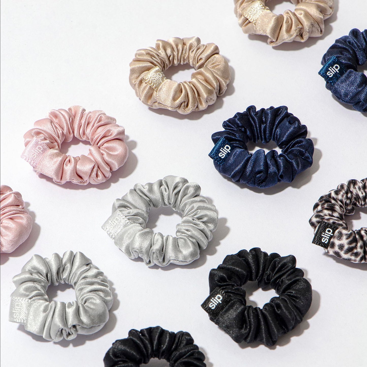 slip Minnie Scrunchies Classic | Pure Silk Scrunchies Set | 100% Mulberry Silk, Anti-Crease, Gentle on Hair, Reduces Breakage | Set of 6 Mini Classic Colors