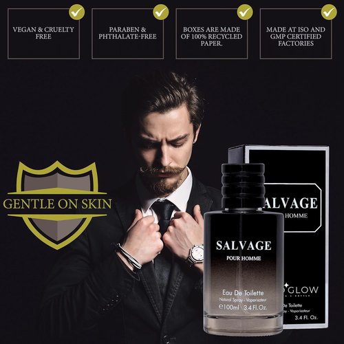Salvage for Men Eau De Toilette Spray - Refreshing & Warm Masculine Scent | 3.4 Oz Daily Cologne