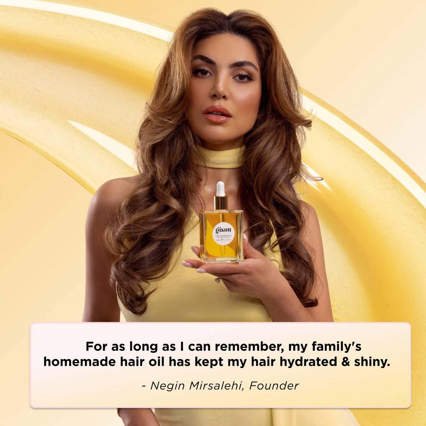 Gisou Honey Infused Hair Oil - Enriched with Mirsalehi Honey for Deep Nourishment, Hydration, Frizz Control, Heat Protection and Shine - For Damaged and Dry Hair (1.7 fl oz)