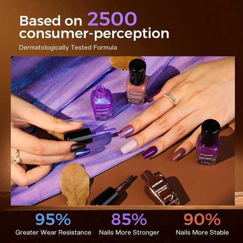 Morovan Purple Nail Polish Set - Quick Dry Brown Nude Glitter & Dark Purple Shimmer | Perfect Gift for Nail Art Lovers