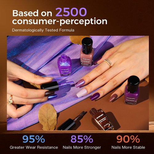 Morovan Purple Nail Polish Set: Brown Nude Glitter Nail Polish Kit Dark Purple Sparkle Shimmer Regular Air Quick Dry Fingernail Polish Pack for Women 2025 Nail Art Design Gift Holiday Party