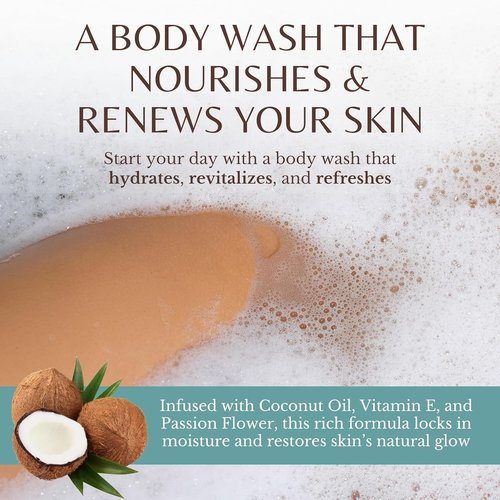 EDENIKA BOTANICALS Coconut Body Wash - Ultra Moisturizing Shower Gel for Dry Skin | 16 fl oz, 2-Pack