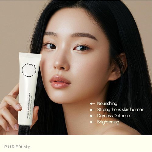 PURE'AM Korean Moisturizer - Ceramide Cream for Dry & Sensitive Skin | Hydrating Face Balm, 75ml