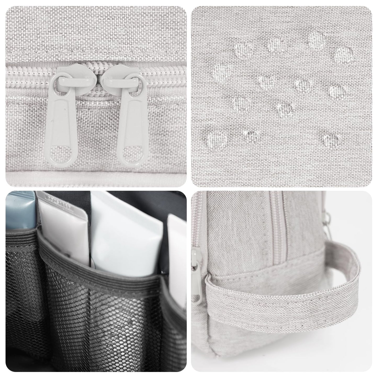 Toiletry Bag for Men Hanging Dopp Kit Water Resistant Shaving Bag Small Toiletry Bag for Traveling (Denim Pure Beige)