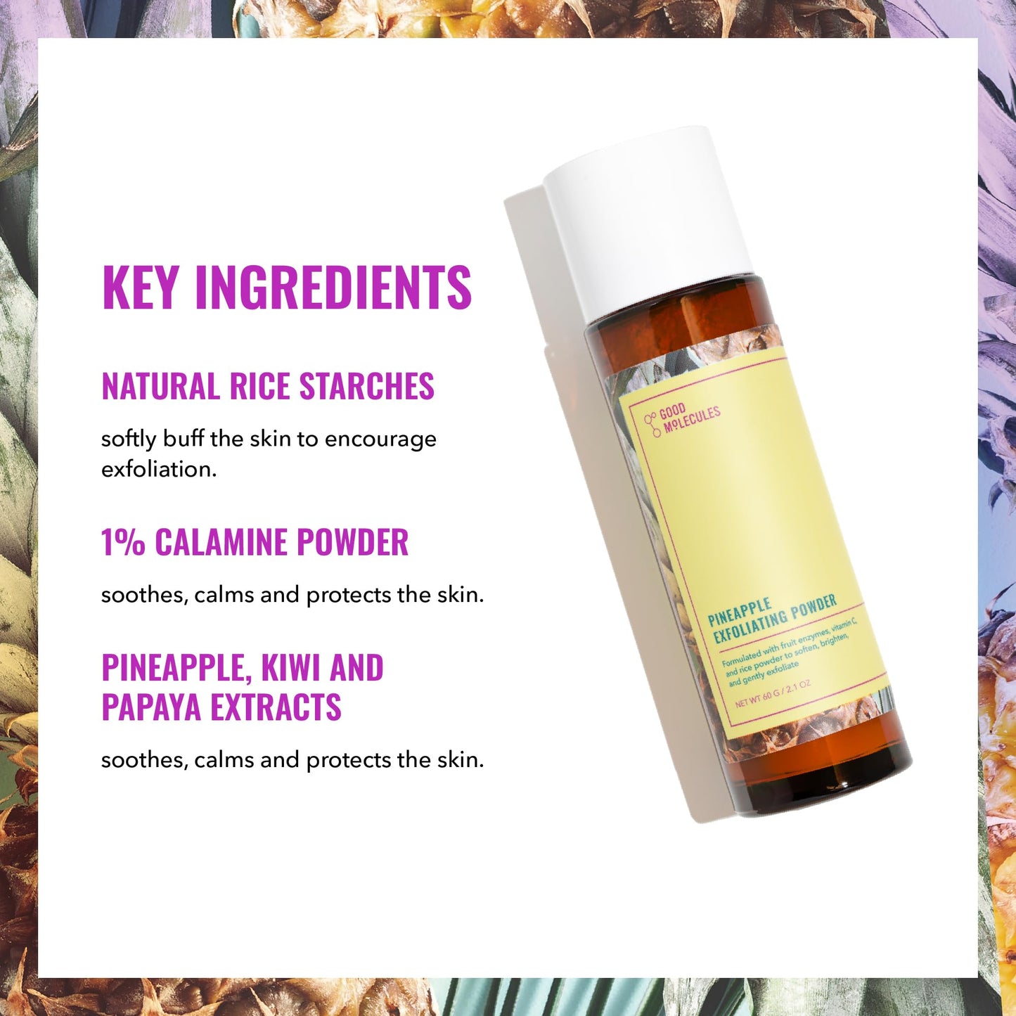 Good Molecules Pineapple Exfoliating Powder - Gentle, Exfoliating Facial Scrub with Enzymes, Anti-Aging and Alcohol Free Cleanser - Skincare for Face