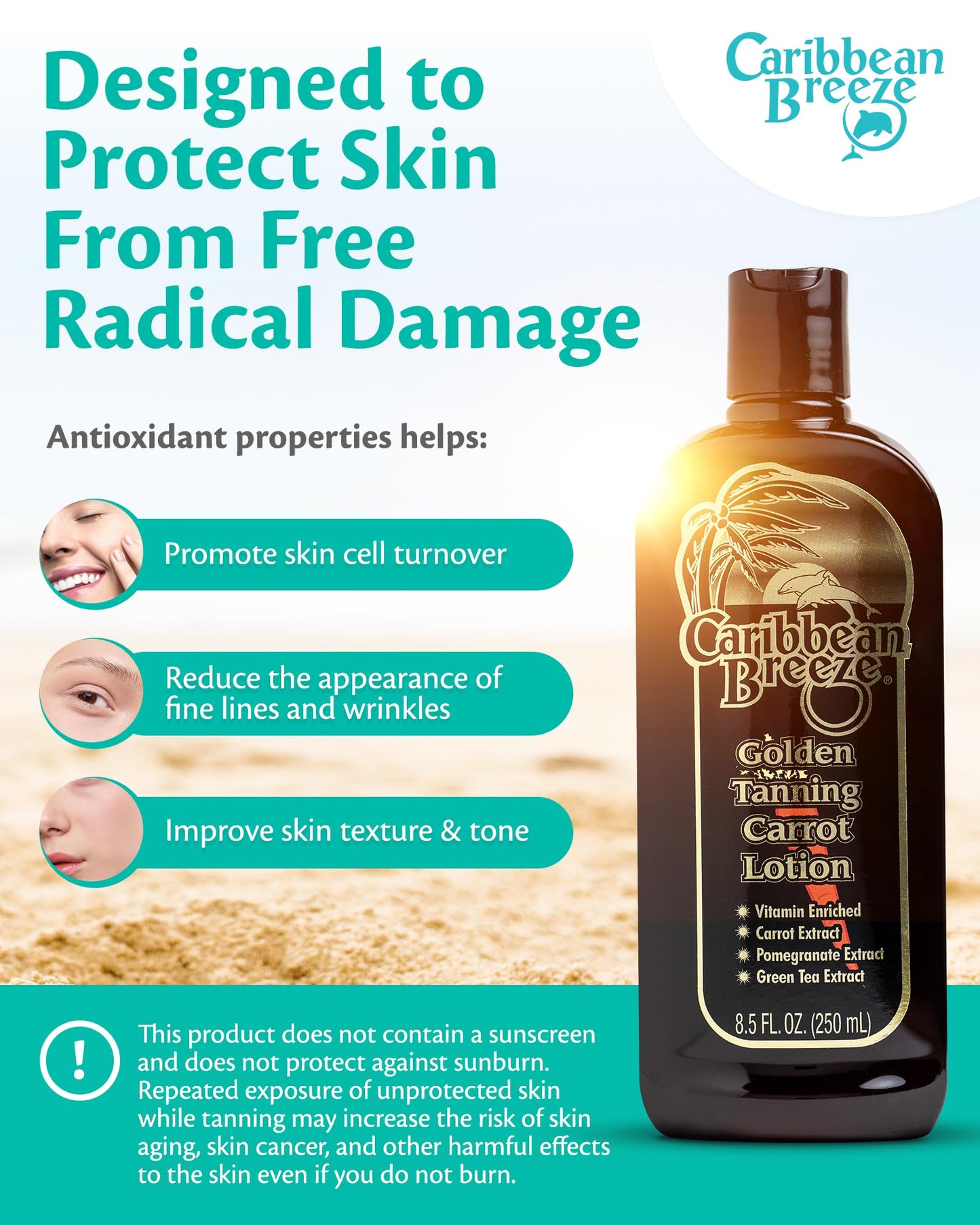 Caribbean Breeze Ultimate Carrot Tanning Oil Outdoor, Tanning Oil Spray with Coconut Oil, Aloe Extracts, Rich in Anti-Oxidants, Moisturizes the Skin and Anti-Aging Properties, 8.5 oz (250 ml)