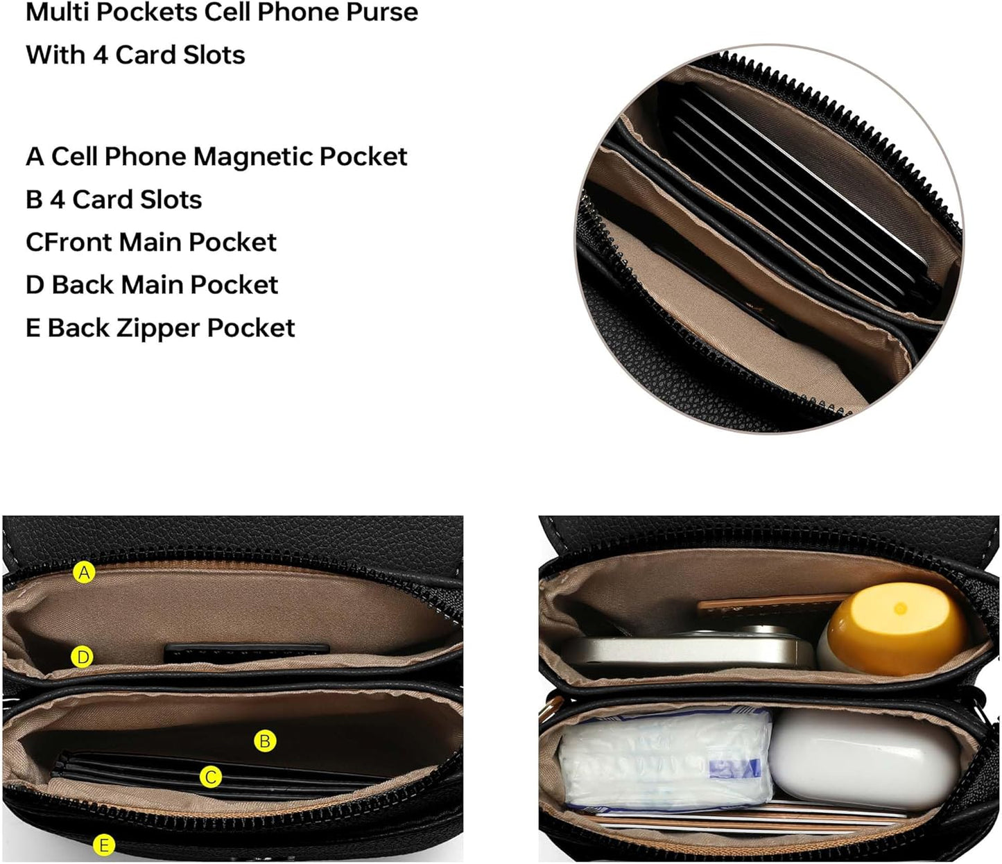 Skiennix Small Crossbody Bag for Women - Adjustable Strap Mini Wallet Handbag | Perfect for Daily Use