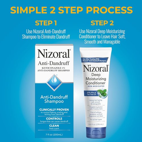 Nizoral Deep Moisturizing Conditioner - Anti-Dandruff Formula with Mint & Tea Tree Oil | 9.4 oz, Sulfate-Free