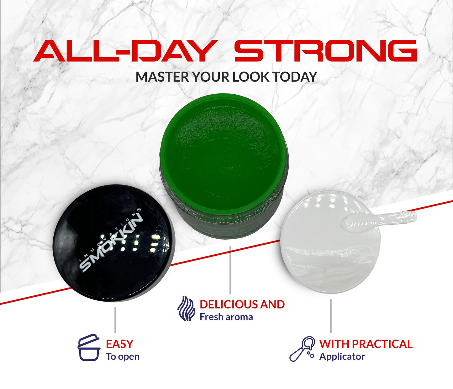 INNOVATION SMOKKIN Pro Edge Hair Styling Gel - Type Free Alcohol Free, Stylish Hair Gel with Strong Water Based Pomade (Mint 16 Fl oz)