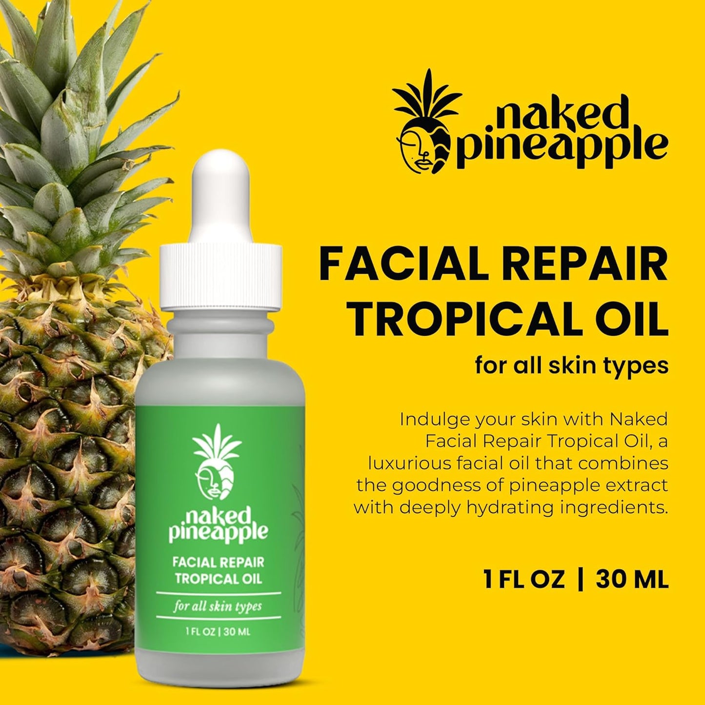 Skiennix Tropical Oil - Hydrating Facial Moisturizer with Fruit Extract - 1oz for Face, Neck & Body