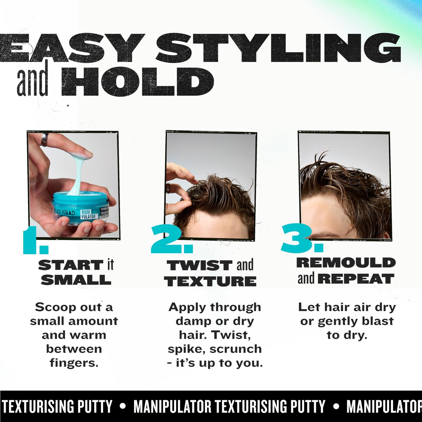 TIGI Bed Head Manipulator Texturizing Putty, Firm Hold Styling Putty for Short to Medium Hair