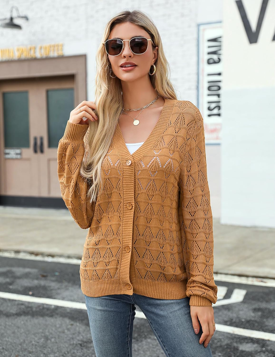 Zeagoo Women's Crochet Cardigan - Lightweight V-Neck Long Sleeve Bolero Sweater in 2024 Style