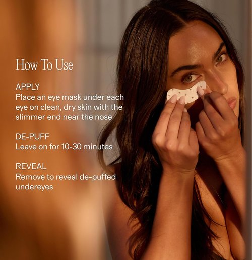 Lux Unfiltered Iced Latte Cooling Under Eye Patches - Caffeine Infused Korean Eye Mask for Puffiness & Hydration - 10 Pairs