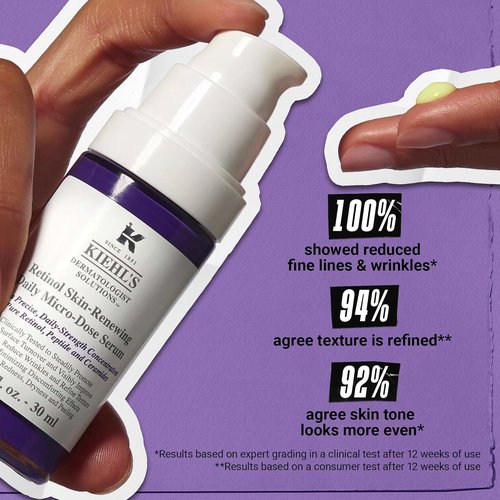Kiehl's Daily Micro-Dose Retinol Facial Serum - Anti-Aging, Hydrating, Paraben-Free, 1 oz