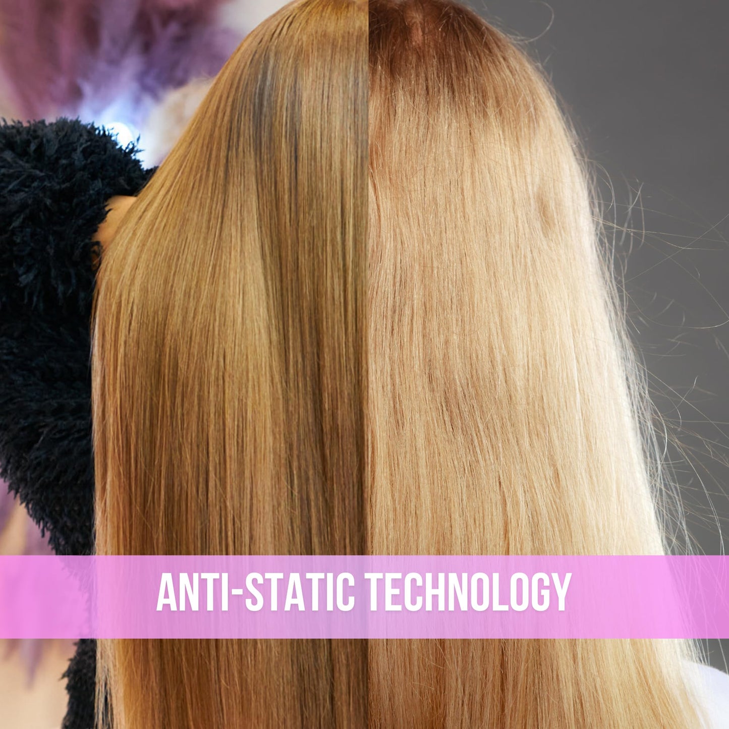 SimplyHair Ultimate Hair Extension Brush & Detangler Anti-Static, Dual Bristle Design, Soft Boar Bristle, Great for All Hair Types & Extensions - Pink & Purple Ombre Brush Ideal for Adults & Kids