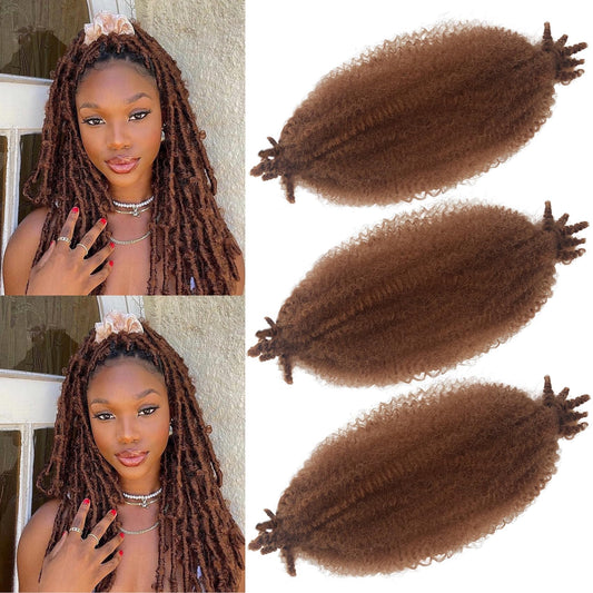 14inch Marley Twist Braiding Hair Afro Twist Hair Springy Afro Twist Hair for Faux Locs Spring Twist Hair Kinky Braiding Hair Extensions for Women (30#, 14Inch(Pack of 3))