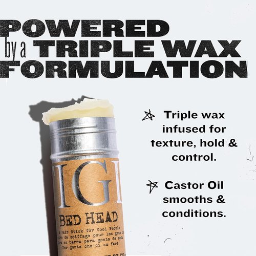 Bed Head by TIGI Hair Wax Stick - Professional Styling Wax for High-Definition Texture & Humidity Resistance, 2.57 oz