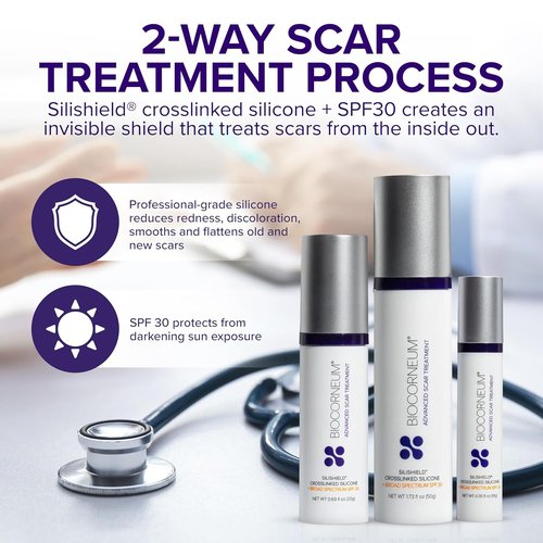 Biocorneum Advanced Scar Treatment with Silishield® & SPF 30 10g – Medical Grade Silicone Gel to Support Healing of Surgical Scars and Marks – Fast Drying, Made in USA – Safe for Ages 6+ Months