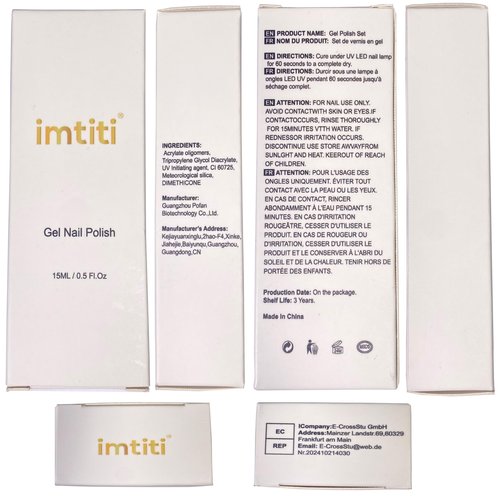 Imtiti Neon Gel Nail Polish - 0.5 Fl Oz Neon Pink, LED/U V Soak Off, DIY Nail Art Starter Kit