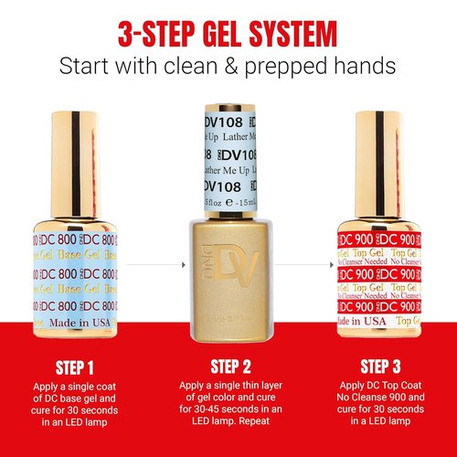 DND Gel Polish - Coquette Collection | UV/LED Gel & Air Dry Nail Lacquer Duo - 0.5 Fl Oz Lather Me Up