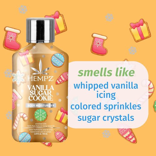 Hempz Mini Body Moisturizer - Vanilla Sugar Cookie Scent | Fall Skin Care for All, 2.25 fl. oz.