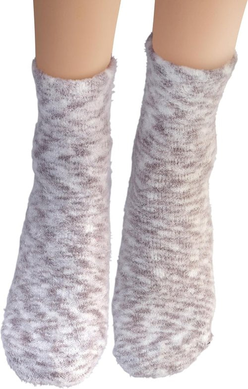 Earth Therapeutics Aloe Socks - Infused with Aloe Vera & Vitamin E for Soft, Smooth Feet - Grey/Confetti (2 Pairs)