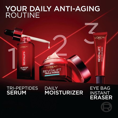 L'Oreal Paris Revitalift Triple Power Anti-Aging Face Moisturizer - Fragrance-Free, Pro Retinol & Hyaluronic Acid, 2.55 Oz