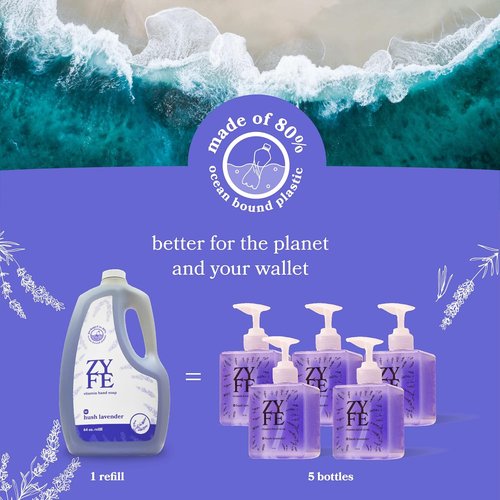 Hush Lavender Liquid Hand Soap Refill - Non-Toxic, Plant-Derived & Vitamin Infused - 64oz Kitchen & Bathroom Essentials