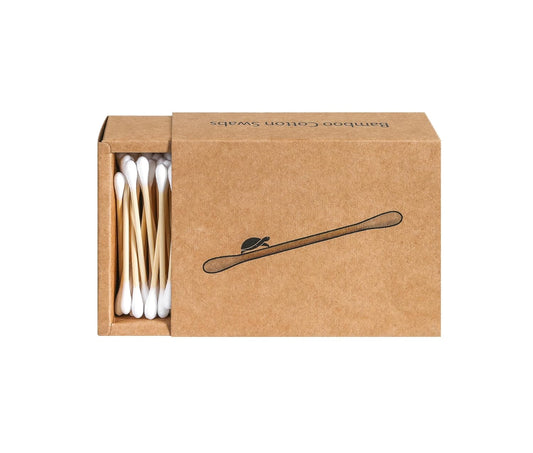 Sea Turtle Bamboo Cotton Swabs - Eco-Friendly, Vegan, 200 Count, Double-Tipped, 100% Biodegradable